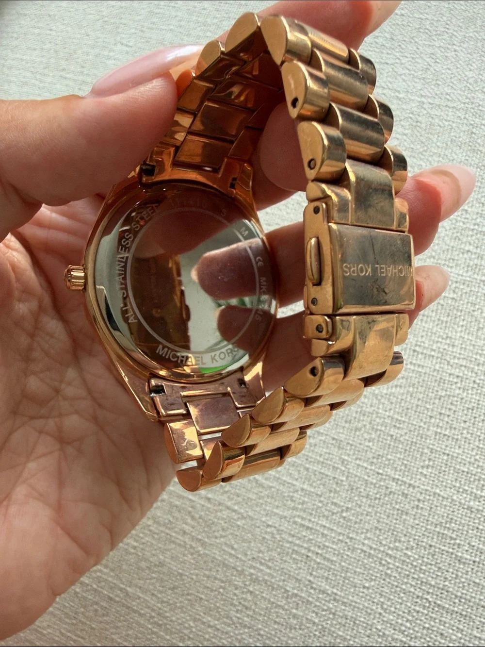 Michael Kors Rose Gold-tone Crystal Bezel Bracelet Watch